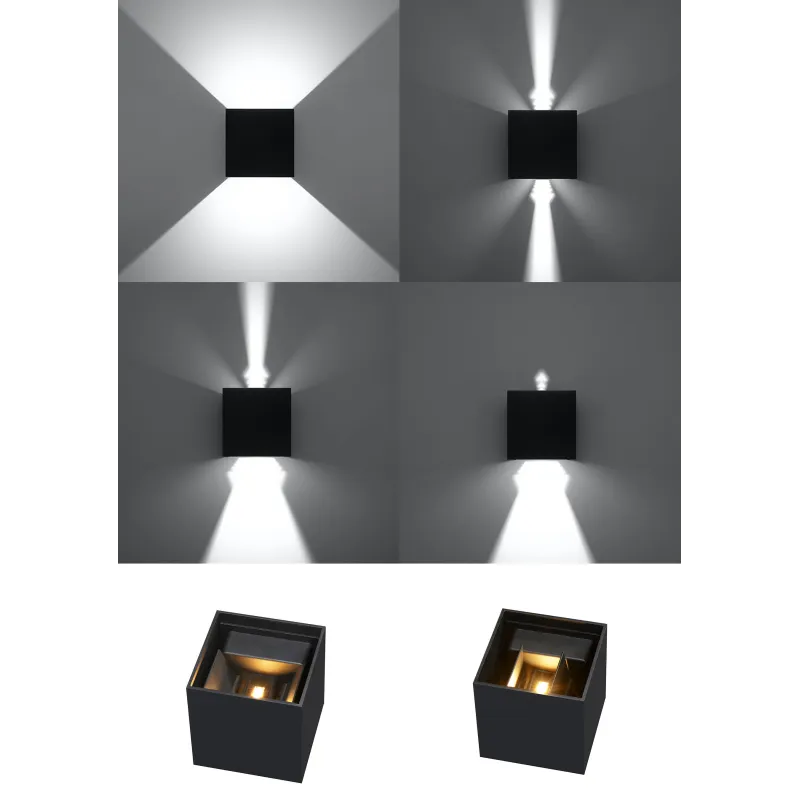 Applique LUCA, aluminium noir, LED intégrée IP54 - Pas cher
