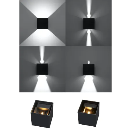 Applique LUCA, aluminium noir, LED intégrée IP54 - Pas cher