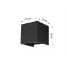 Applique LUCA, aluminium noir, LED intégrée IP54 - Pas cher