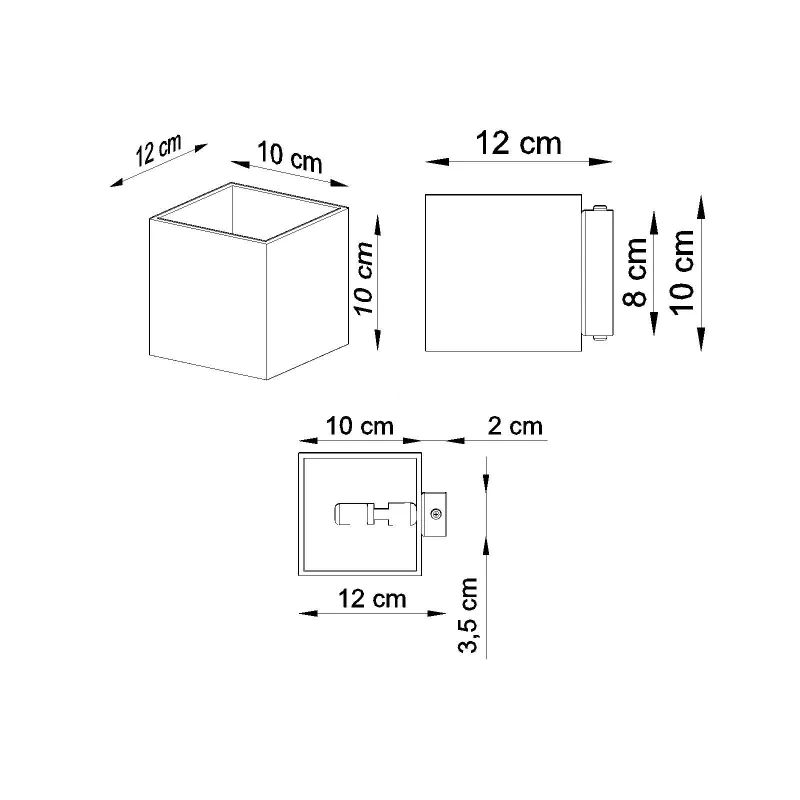 Applique QUAD 1, aluminium anthracite - Pas cher