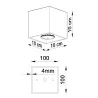 Plafonnier QUAD 1, aluminium anthracite - Pas cher