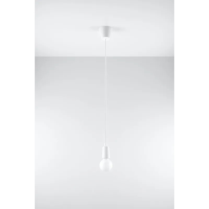 Suspension DIEGO 1, PVC blanc, E27 - Pas cher