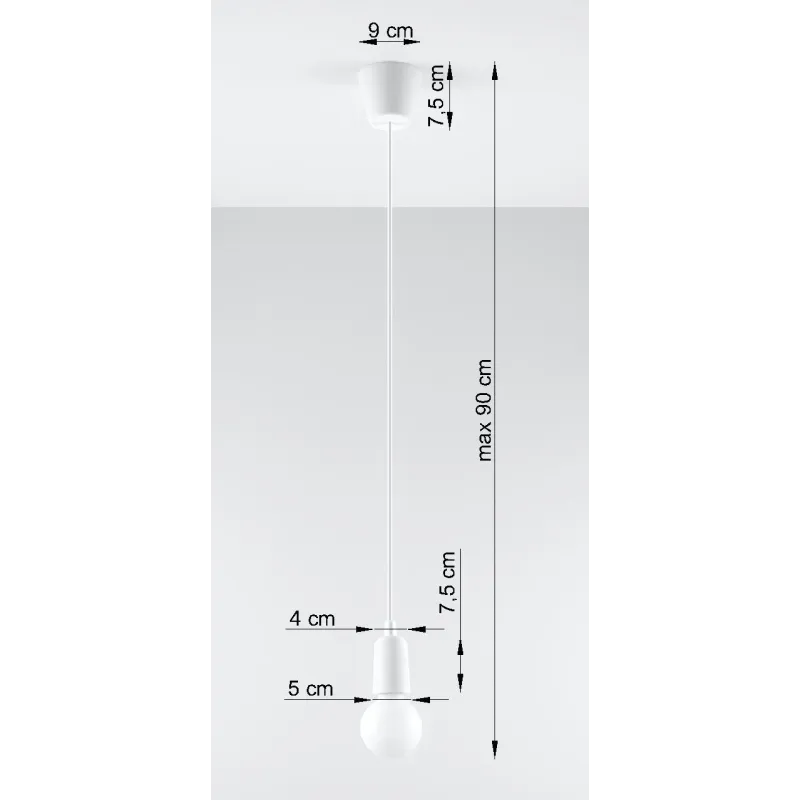 Suspension DIEGO 1, PVC blanc, E27 - Pas cher