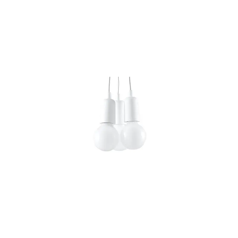 Suspension DIEGO 3, PVC blanc, E27 - Pas cher