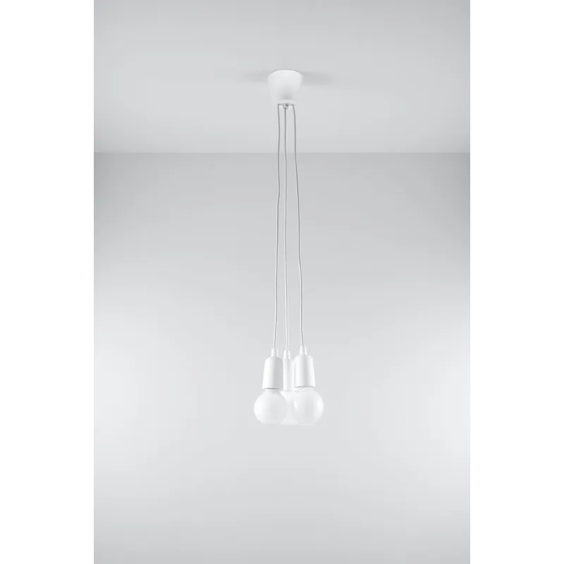 Suspension DIEGO 3, PVC blanc, E27 - Pas cher