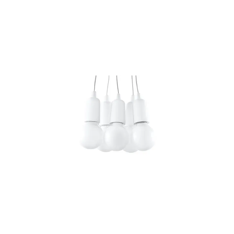 Suspension DIEGO 5, PVC blanc, E27 - Pas cher