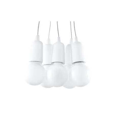 Suspension DIEGO 5, PVC blanc, E27 - Pas cher