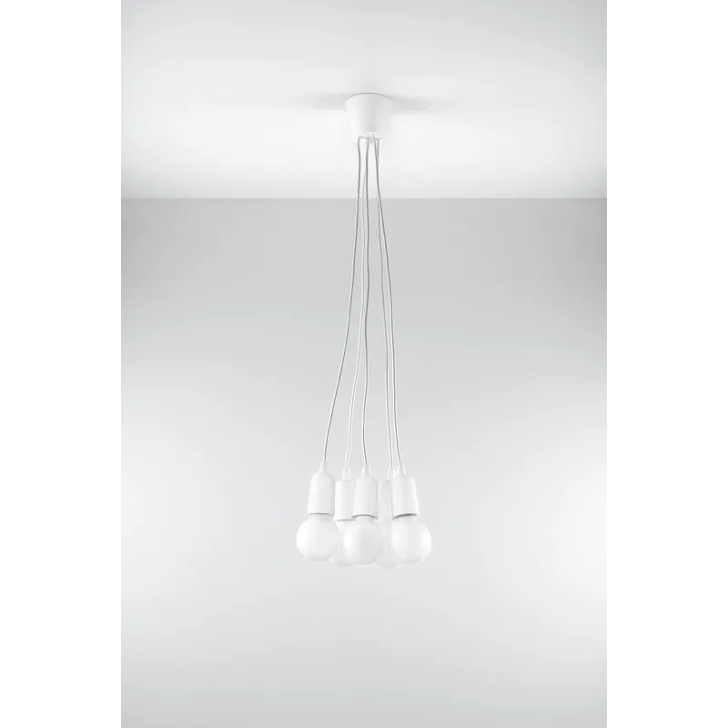 Suspension DIEGO 5, PVC blanc, E27 - Pas cher