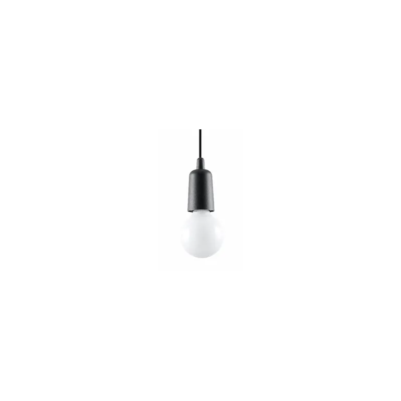Suspension DIEGO 1, PVC noir, E27 - Pas cher