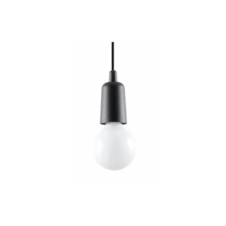 Suspension DIEGO 1, PVC noir, E27 - Pas cher