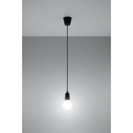 Suspension DIEGO 1, PVC noir, E27 - Pas cher