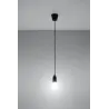 Suspension DIEGO 1, PVC noir, E27 - Pas cher