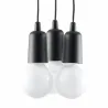 Suspension DIEGO 3, PVC noir, E27 - Pas cher