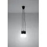 Suspension DIEGO 3, PVC noir, E27 - Pas cher