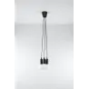 Suspension DIEGO 3, PVC noir, E27 - Pas cher