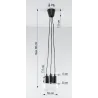 Suspension DIEGO 3, PVC noir, E27 - Pas cher