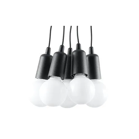 Suspension DIEGO 5, PVC noir, E27 - Pas cher