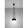 Suspension DIEGO 5, PVC noir, E27 - Pas cher