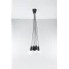 Suspension DIEGO 5, PVC noir, E27 - Pas cher