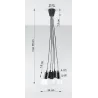 Suspension DIEGO 5, PVC noir, E27 - Pas cher