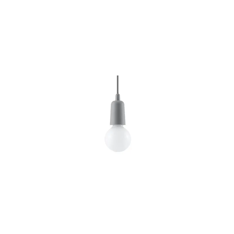 Suspension DIEGO 1, PVC gris, E27 - Pas cher