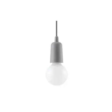 Suspension DIEGO 1, PVC gris, E27 - Pas cher