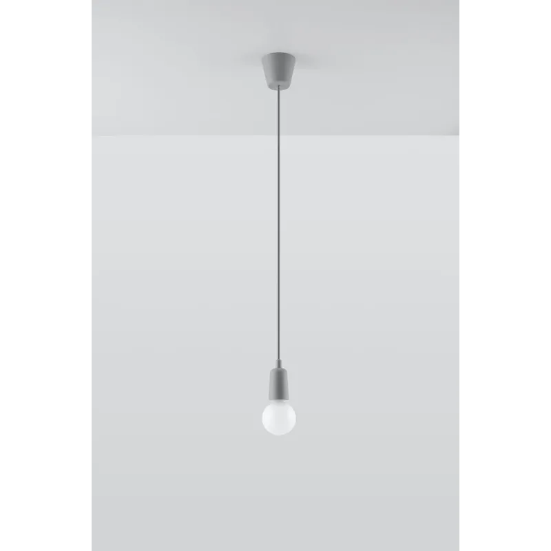 Suspension DIEGO 1, PVC gris, E27 - Pas cher