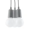 Suspension DIEGO 3, PVC gris, E27 - Pas cher