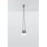 Suspension DIEGO 3, PVC gris, E27 - Pas cher