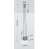 Suspension DIEGO 3, PVC gris, E27 - Pas cher
