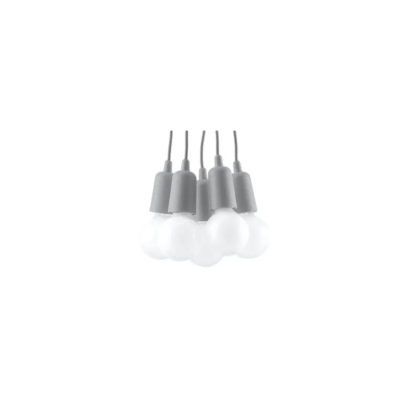 Suspension DIEGO 5, PVC gris, E27 - Pas cher