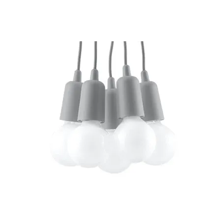 Suspension DIEGO 5, PVC gris, E27 - Pas cher