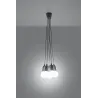 Suspension DIEGO 5, PVC gris, E27 - Pas cher