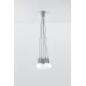 Suspension DIEGO 5, PVC gris, E27 - Pas cher