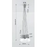 Suspension DIEGO 5, PVC gris, E27 - Pas cher