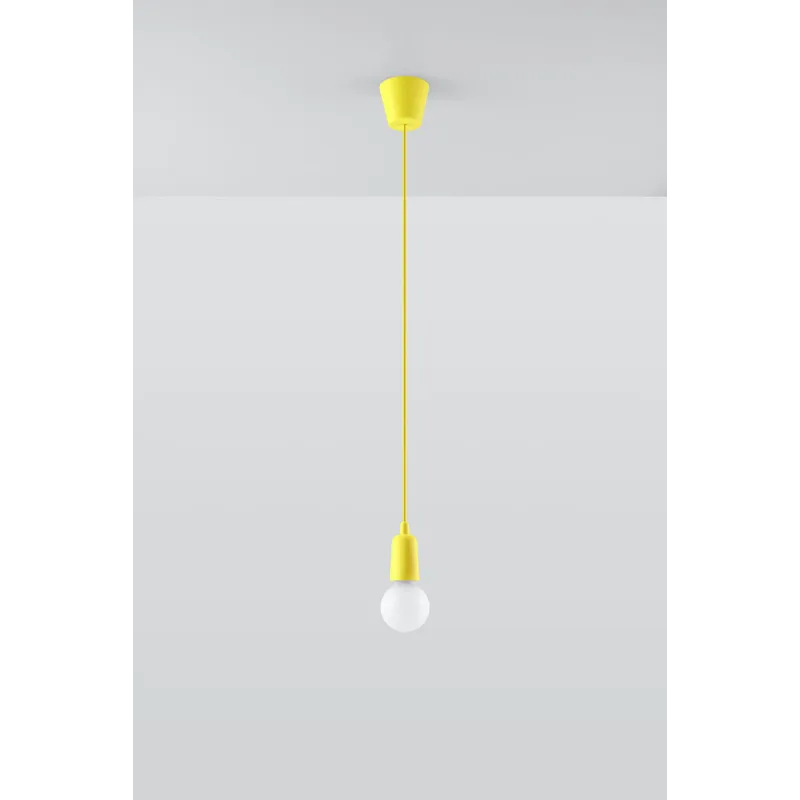 Suspension DIEGO 1, PVC jaune, E27 - Pas cher