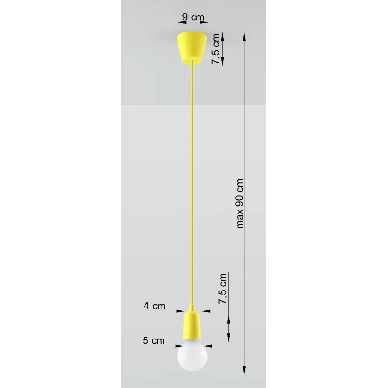 Suspension DIEGO 1, PVC jaune, E27 - Pas cher