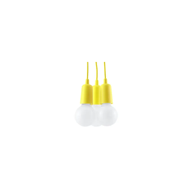 Suspension DIEGO 3, PVC jaune, E27 - Pas cher