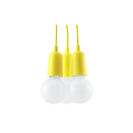 Suspension DIEGO 3, PVC jaune, E27 - Pas cher