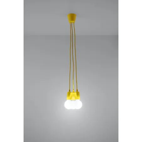 Suspension DIEGO 3, PVC jaune, E27 - Pas cher