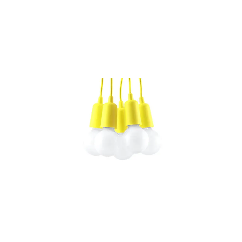 Suspension DIEGO 5, PVC jaune, E27 - Pas cher