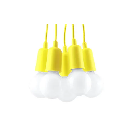 Suspension DIEGO 5, PVC jaune, E27 - Pas cher