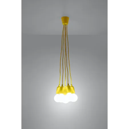 Suspension DIEGO 5, PVC jaune, E27 - Pas cher