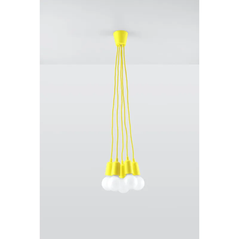 Suspension DIEGO 5, PVC jaune, E27 - Pas cher
