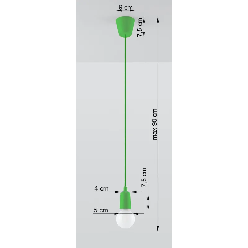 Suspension DIEGO 1, PVC vert, E27 - Pas cher