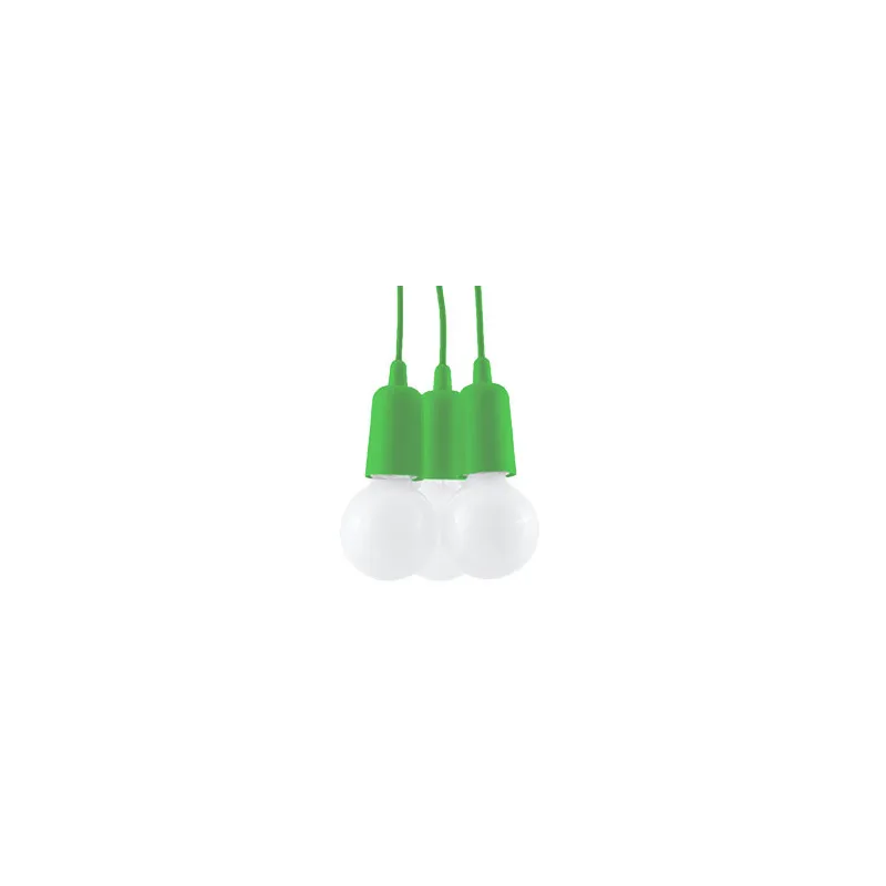 Suspension DIEGO 3, PVC vert, E27 - Pas cher