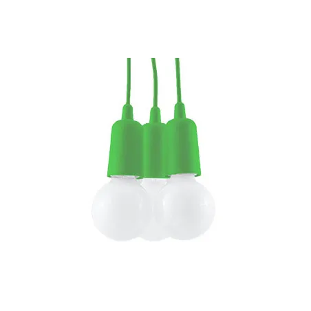 Suspension DIEGO 3, PVC vert, E27 - Pas cher