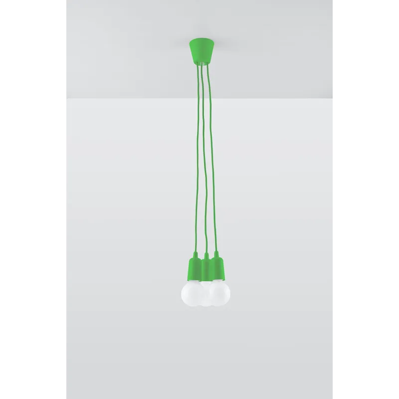Suspension DIEGO 3, PVC vert, E27 - Pas cher