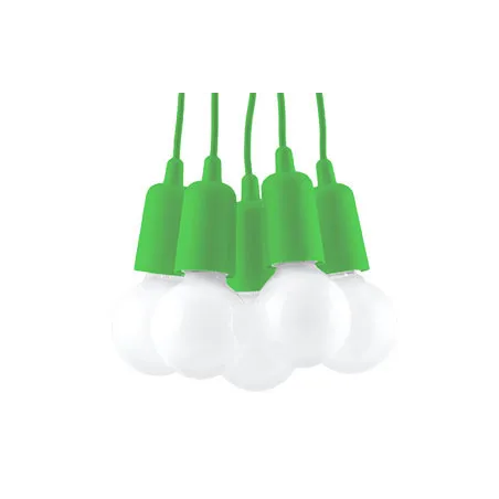 Suspension DIEGO 5, PVC vert, E27 - Pas cher