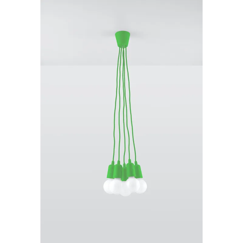 Suspension DIEGO 5, PVC vert, E27 - Pas cher
